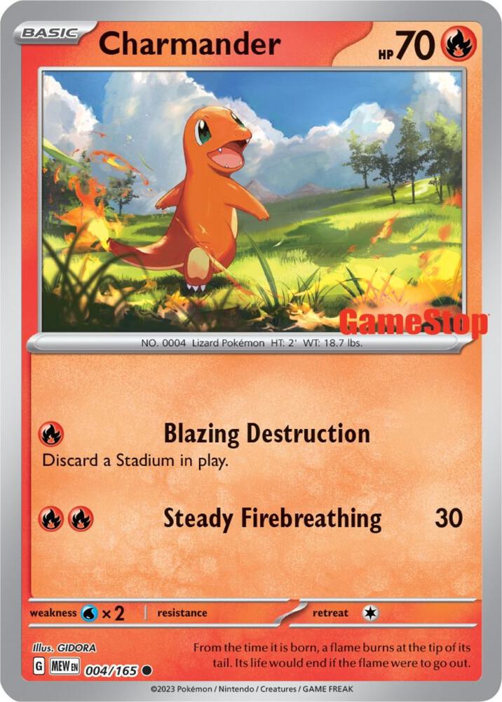 Charmander 004/165 – GameStop Exclusive Stamped Promo - Sealed