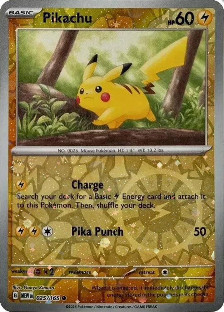 Pikachu 025/165 – Costco Exclusive Reverse Cosmos Holo