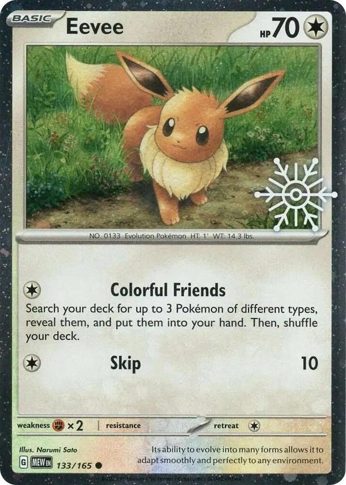 Eevee 133/165 – Holiday Calendar Snowflake Holo