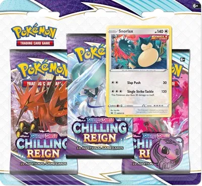 Sword & Shield - Chilling Reign 3 Pack Blister (Snorlax Promo)