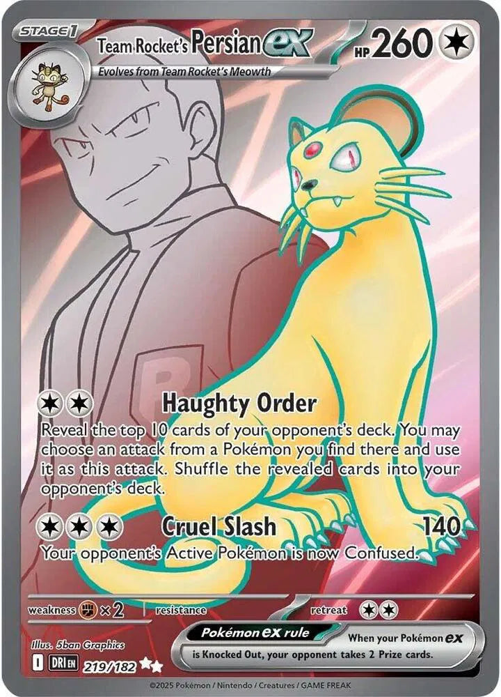 Team Rocket's Persian ex 219/182 – Ultra Rare